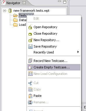 Creating an empty test case