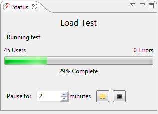 Load Test Status View during an active test
