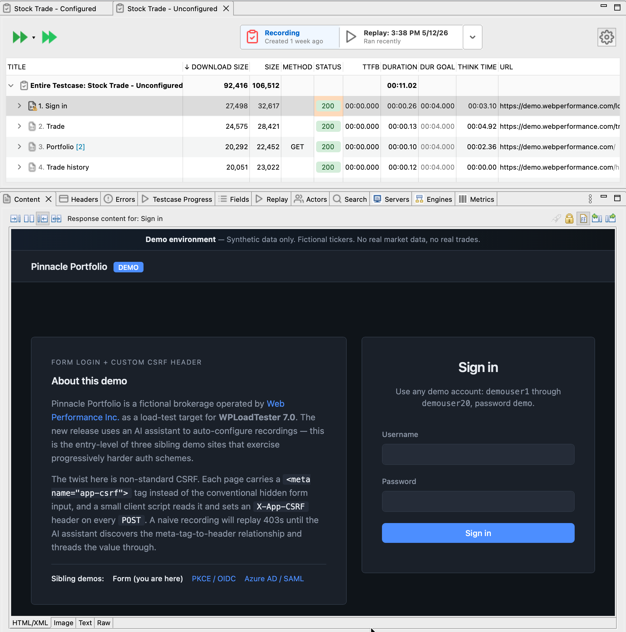 Content View showing rendered HTML page
