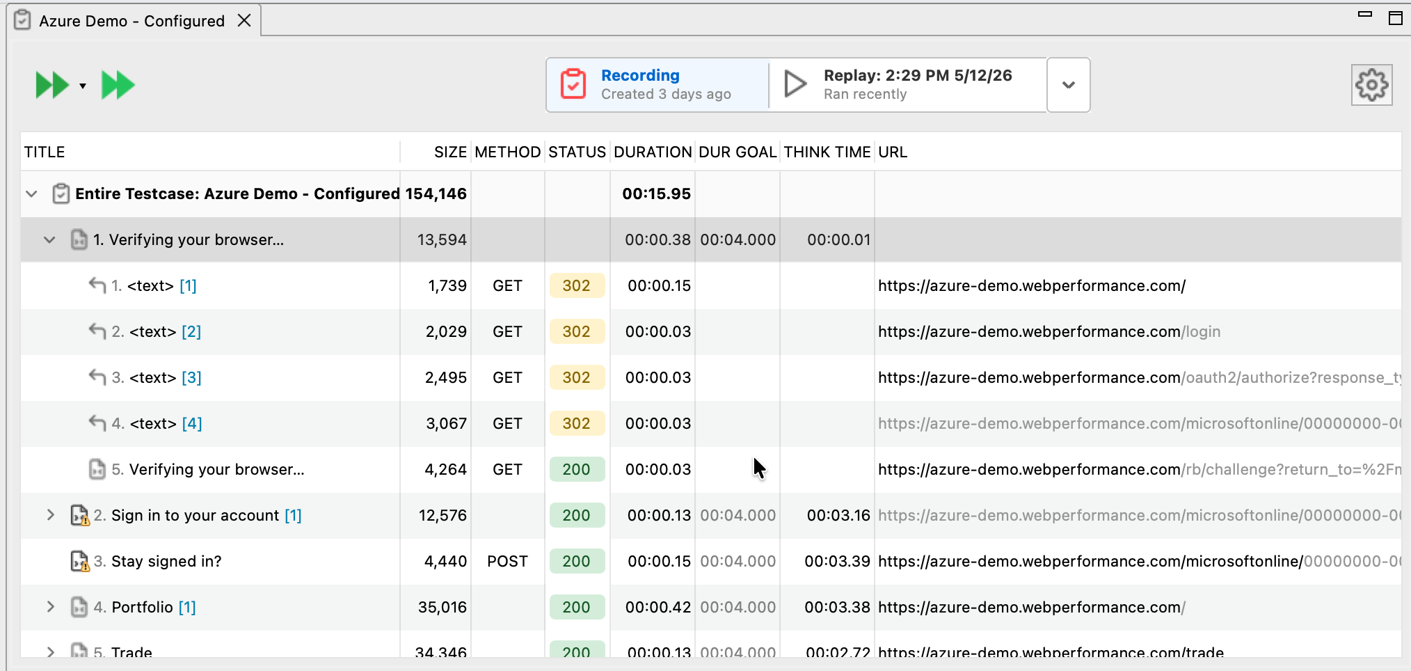 Test Case Editor showing page tree